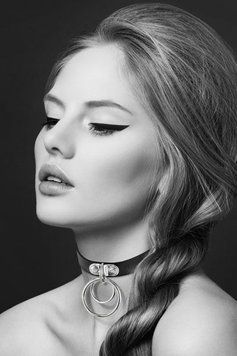 Чокер Bijoux Pour Toi TWO RINGS с двумя кольцами, из полиуретана, для БДСМ и сексуальных образов SO1882 фото