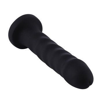 Силиконовый фаллоимитатор для секс-машин Hismith Anal Dildo Black с системой быстрого крепления KlicLok, для вагинального и анального проникновения SO6201 фото