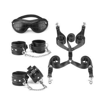 Набір для фіксації на ліжку Liebe Seele Temptation Underbed Mattress Restraint Kit і маска для очей SO9511 фото