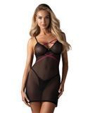 Пеньюар Obsessive Novenes chemise та стрінги (XL/2XL) SX0621 фото