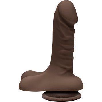 Фалоімітатор Doc Johnson The D Super D з присоскою ULTRASKYN Chocolate з яєчками SO3497 фото