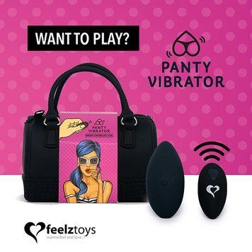 Вибратор в трусики FeelzToys Panty Vibrator с пультом ДУ, 6 режимов, в сумочке-чехле SO3851 фото