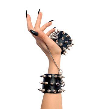 Наручники Art of Sex з шипами з натуральної шкіри Rose Spiked Leather Handcuffs SO7654 фото