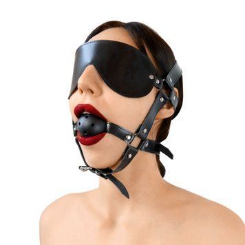 Кляп-маска Art of Sex Deymon з пластиковим шаром для BDSM та інтимних ігор SO9625 фото