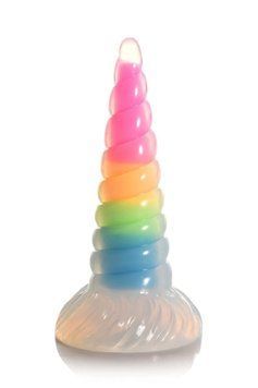 Фаллоимитатор Creature Cocks Luminescent Rainbow Silicone Dildo с подсветкой в темноте, 19,6 см SX2222 фото