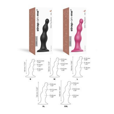 Насадка для страпона Strap-On-Me Dildo Plug Beads із присоскою SO8984 фото
