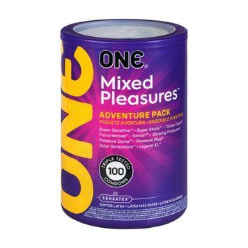 Набор презервативов ONE Mixed Pleasures 100 шт, 10 видов, упаковка-тубус для вагинального и анального секса SX0732 фото