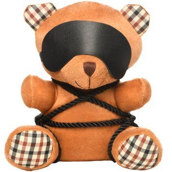 Плюшевий ведмедик ROPE Teddy Bear БДСМ у шкіряній масці та обв&rsquo;язці SO9816 фото