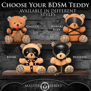 Плюшевий ведмедик ROPE Teddy Bear БДСМ у шкіряній масці та обв&rsquo;язці SO9816 фото