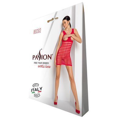 Бодістокінг-сукня з відкритими грудьми Passion BS092 red SO6395 фото