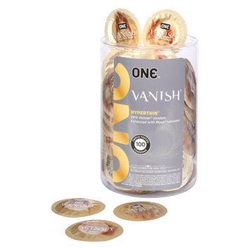 Презервативы ONE Vanish Hyperthin ультратонкие с силиконовой смазкой, набор 100 шт, упаковка тубус SX0735 фото