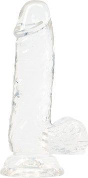 Прозорий фалоімітатор на присосці ADDICTION Clear Dildo with Balls з віброкулею в подарунок SO5580 фото