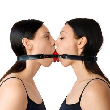 Кляп для двох Art of Sex Twins з натуральної шкіри SO9636 фото
