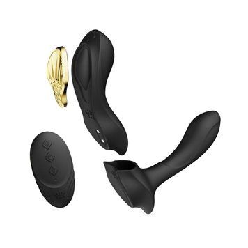 Смартвибратор Zalo AYA Obsidian Black для стимуляции клитора и точки G, с насадкой и пультом ДУ SO6649 фото