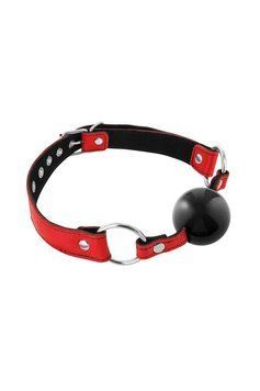 Кляп Fetish Tentation Premium Leather gag із силіконовим кулькою SX1100 фото