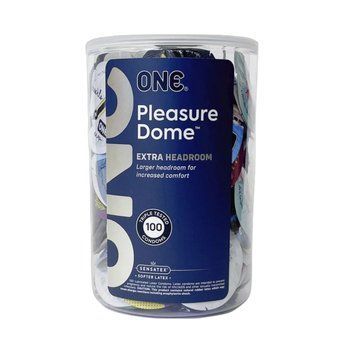 Набор презервативов ONE Pleasure Dome 100 шт с расширенной головкой гладкие в тубусе SX0744 фото