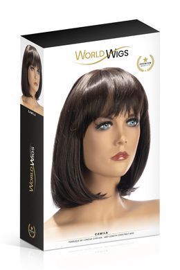 Перука World Wigs CAMILA середньої довжини каштановий боб-каре з прямою чолкою SO4688 фото
