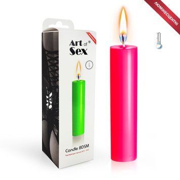 Низкотемпературная люминесцентная восковая свеча Art of Sex розовая для wax play, 15 см SO5953 фото