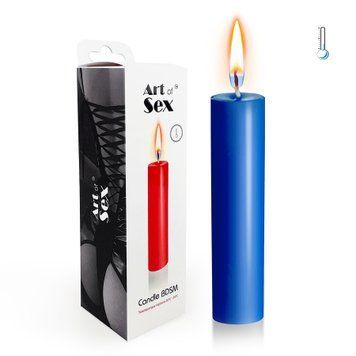 Свеча для БДСМ Art of Sex низкотемпературная синяя 15 см для wax play SO5959 фото