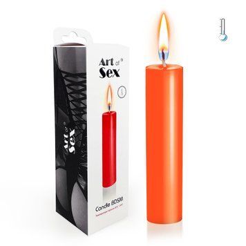 Низкотемпературная восковая свеча Art of Sex оранжевая 15 см для wax play и BDSM SO5960 фото