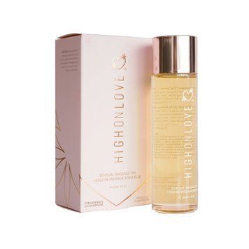 Масажна олія HighOnLove Massage Oil з олією насіння конопель &laquo;Strawberry & Champagne&raquo; SO3052 фото