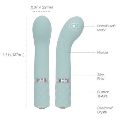 Розкішний вібратор для точки G Pillow Talk Racy Teal з кристалом Swarovski, подарункове паковання SO2720 фото